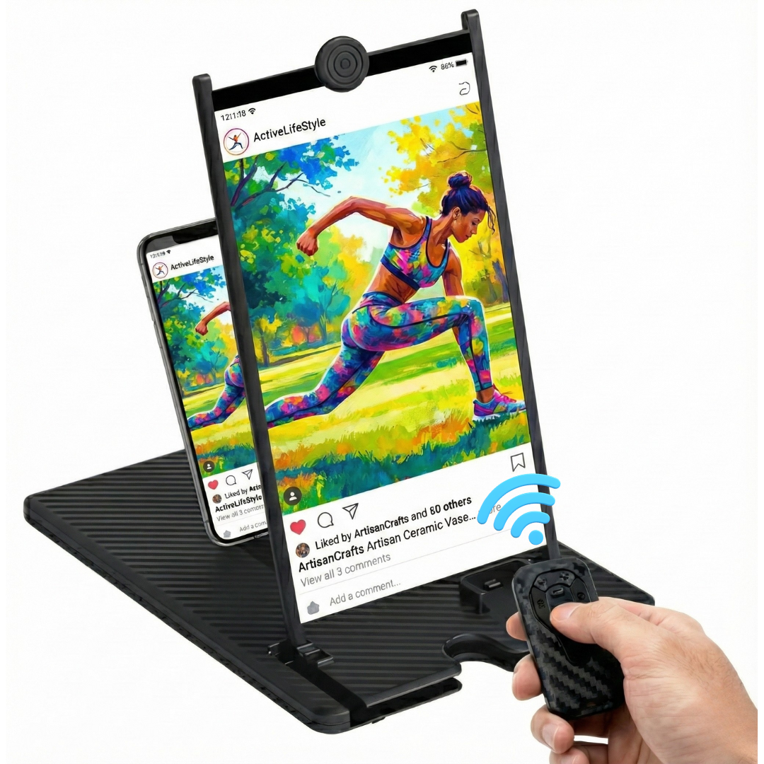 Vertical Phone Screen Amplifier with Bluetooth Remote