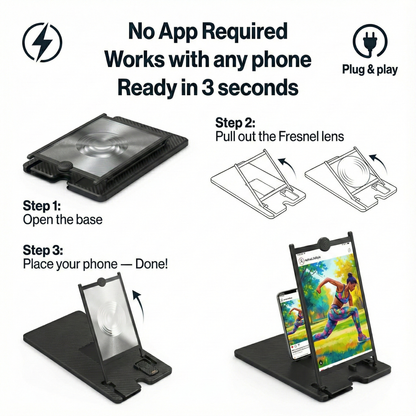 Vertical Phone Screen Amplifier with Bluetooth Remote